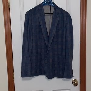 Blue Plaid Single Button Blazer XL - 46R